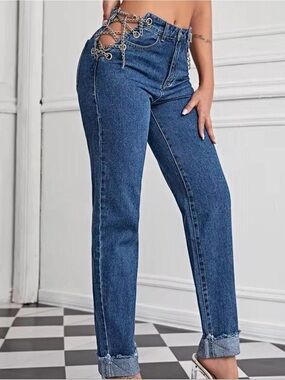 Eyelet Chain Jeans